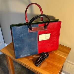 Italian leather brief case.